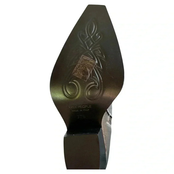 NEW Free People Brayden Western Boots Leather, Steel Metallic Silver - Picture 9 of 11